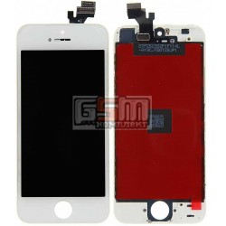 Дисплей для iPhone 5, белый, high-copy, с сенсорным экраном (дисплейный модуль), с рамкой Дисплей для iPhone 5, белый, high-copy, с сенсорным экраном (дисплейный модуль), с рамкой