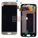 Дисплей для Samsung G920 Galaxy S6, G920F Galaxy S6, G920FD Galaxy S6 Duos, золотистий, з тачскріном, оригінал (переклеєне скло)