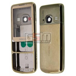 Корпус для Nokia 6700c, High quality, золотистий, з клавіатурою