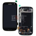 Дисплей для Samsung I9300 Galaxy S3, сірий , з передньою панеллю, з сенсорним екраном (дисплейний модуль)