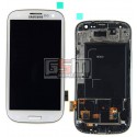Дисплей для Samsung I9300 Galaxy S3, белый, с сенсорным экраном (дисплейный модуль), с передней панелью, original (PRC)