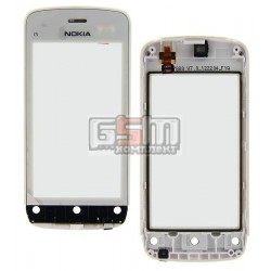 Тачскрин для Nokia C5-03, C5-06, белый, с передней панелью Тачскрин для Nokia C5-03, C5-06, белый, с передней панелью