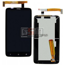 Дисплей для HTC G23, S720e One X, X325 One XL, чорний, з сенсорним екраном (дисплейний модуль)