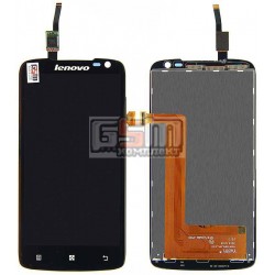 Дисплей для Lenovo S820, чорний, з сенсорним екраном (дисплейний модуль),#AT047IC00005/Synaptics