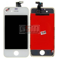 Дисплей для iPhone 4S, белый, high-copy, с сенсорным экраном (дисплейный модуль), с рамкой Дисплей для iPhone 4S, белый, high-copy, с сенсорным экраном (дисплейный модуль), с рамкой
