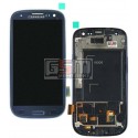 Дисплей для Samsung I9300 Galaxy S3, синий, с сенсорным экраном (дисплейный модуль), с передней панелью, original (PRC)