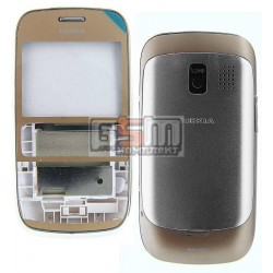 Корпус для Nokia 302 Asha, золотистий, China quality ААА