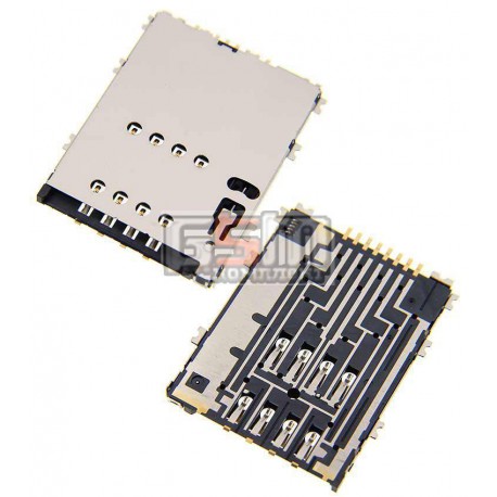 Коннектор SIM-карты для Samsung S5250, S5750; планшетов Samsung P5100 Galaxy Tab2 , P6800 Galaxy Tab , P7500 Galaxy Tab, P7510 G