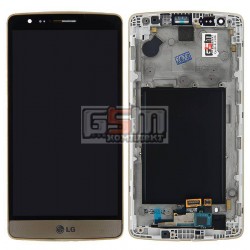 Дисплей для LG G3s D724, золотистый, original (PRC), с сенсорным экраном (дисплейный модуль), с передней панелью