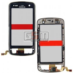 Тачскрин для Nokia C6-01, черный, с передней панелью