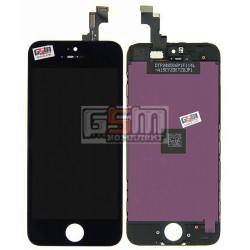Дисплей для iPhone 5S, iPhone SE, черный, high-copy, с сенсорным экраном (дисплейный модуль), с рамкой