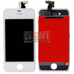 Дисплей для iPhone 4, белый, high-copy, с сенсорным экраном (дисплейный модуль), с рамкой Дисплей для iPhone 4, белый, high-copy, с сенсорным экраном (дисплейный модуль), с рамкой