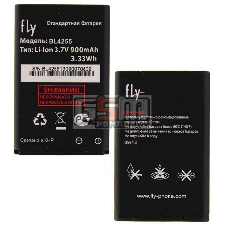 Аккумулятор BL4255 для Fly DS106, original, (Li-ion 3.7V 900mAh), #P104-516000-211/P104-516000-201