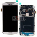 Дисплей для Samsung I9505 Galaxy S4, білий, з передньою панеллю, з тачскріном, оригінал (переклеєне скло)