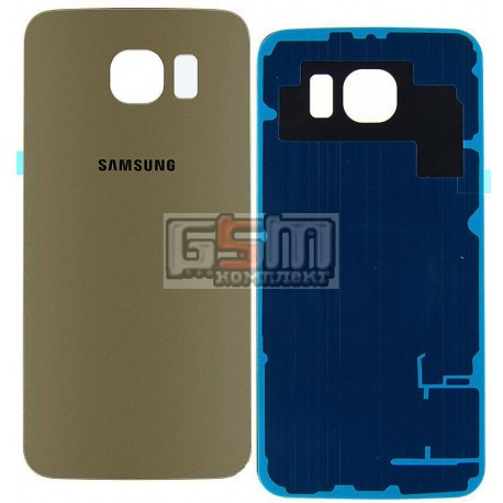 Задняя панель корпуса для Samsung G920F Galaxy S6, золотистая, high copy