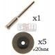 Алмазные диски 5шт + держатель диаметр диска 20мм, хвостовик 3мм, толщина диска 0,5-0,6 мм