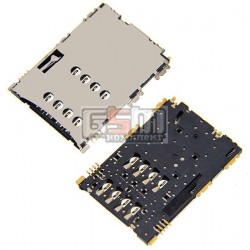 Коннектор SIM-карты для Samsung I5700 Galaxy Spica, I5800 Galaxy 580, S5620 Monte, S5628; планшетов Samsung N8000 Galaxy Note, P Коннектор SIM-карты для Samsung I5700 Galaxy Spica, I5800 Galaxy 580, S5620 Monte, S5628; планшетов Samsung N8000 Galaxy Note, P