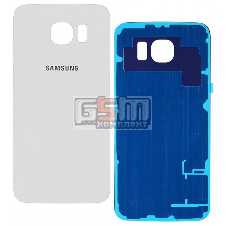 Задняя панель корпуса для Samsung G920F Galaxy S6, белая, high copy