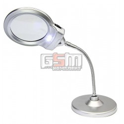 Линза настольная с подсветкой MG4B-5, 2.5X, 5X, D90мм Линза настольная с подсветкой MG4B-5, 2.5X, 5X, D90мм