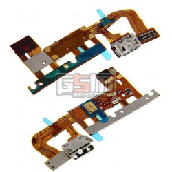 Шлейф для Huawei Ascend P6-U06, коннектора зарядки, с компонентами