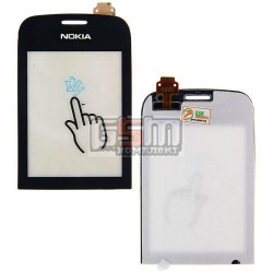 Тачскрин для Nokia 202 Asha, черный, копия