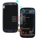 Дисплей для Samsung I9300i Galaxy S3 Duos, I9301 Galaxy S3 Neo, синій, з передньою панеллю, з тачскріном, оригінал (переклеєне скло)