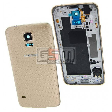 Корпус для Samsung G900H Galaxy S5, золотистый