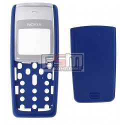 Корпус для Nokia 1110, 1110i, 1112, синий, high-copy, передняя и задняя панель