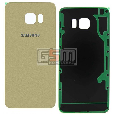 Задняя панель корпуса для Samsung G928 Galaxy S6 EDGE+, золотистая, high copy