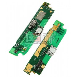 Шлейф для Lenovo S720, коннектора зарядки, микрофона, с компонентами, (плата зарядки)