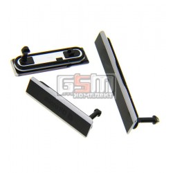 Боковая заглушка для Sony C6902 L39h Xperia Z1, C6903 Xperia Z1, C6906 Xperia Z1, C6943 Xperia Z1, черная, полный комплект