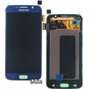 Дисплей для Samsung G920 Galaxy S6, G920F Galaxy S6, G920FD Galaxy S6 Duos, синій, з тачскріном, оригінал (переклеєне скло)