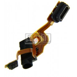 Шлейф для Nokia 925 Lumia, коннектора зарядки, коннектора наушников, с компонентами