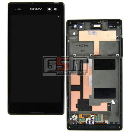Дисплей для Sony D2502 Xperia C3 Dual, черный, original (PRC), с сенсорным экраном (дисплейный модуль), с передней панелью