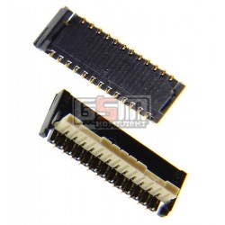 Коннектор дисплея для HTC G23, One mini 601n, S720e One X, S728e One X+, X325 One XL, 25 pin