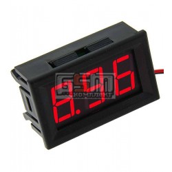 Вольтметр цифровий 4,5V - 120V в корпусі, червоний Вольтметр цифровий 4,5V - 120V в корпусі, червоний