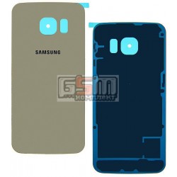 Задняя панель корпуса для Samsung G925F Galaxy S6 EDGE, золотистая, high copy