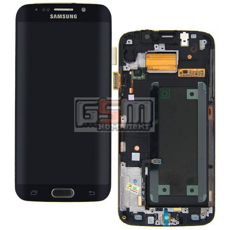 Дисплей для Samsung G925F Galaxy S6 EDGE, синий, original, с сенсорным экраном (дисплейный модуль), с передней панелью, #GH97-17