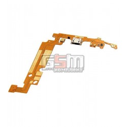 Шлейф для LG E615 Optimus L5 Dual, конектора зарядки, мікрофону, з компонентами