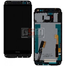 Дисплей для HTC One E8 Dual Sim, черный, с передней панелью, с сенсорным экраном (дисплейный модуль)