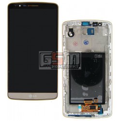 Дисплей для LG G3 D855, золотистий, з передньою панеллю, з сенсорним екраном (дисплейний модуль),original (PRC)