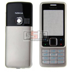 Корпус для Nokia 6300, сріблястий, High quality, з клавіатурою