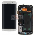 Дисплей для Samsung G925F Galaxy S6 EDGE, білий, з передньою панеллю, з сенсорним екраном (дисплейний модуль), оригінал, GH97-17162B