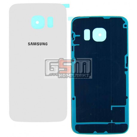 Задняя панель корпуса для Samsung G925F Galaxy S6 EDGE, белая, high copy