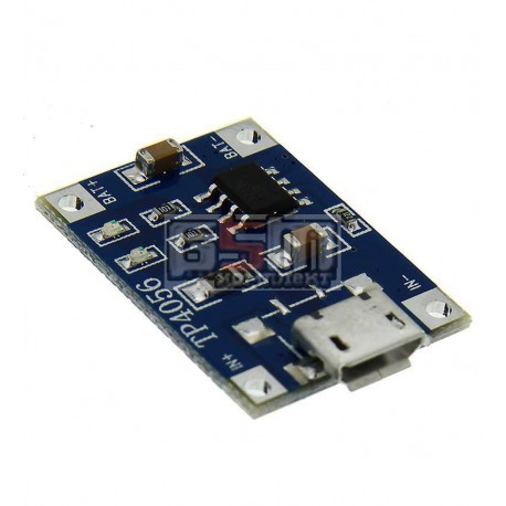 Контроллер заряда Li-ion аккумулятора MP1405 (03962A), (Micro-USB вход 5V), (выход 1A)