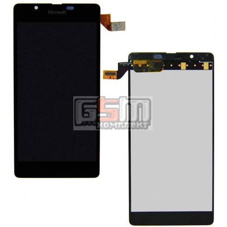 Дисплей для Microsoft (Nokia) 540 Lumia Dual SIM, черный, с сенсорным экраном (дисплейный модуль)