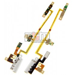 Шлейф для MP3-плеєру iPod Nano 6G, кнопок звуку, кнопки ввімкнення, конектора навушників, з компонентами, білий