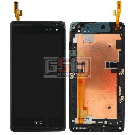 Дисплей для HTC Desire 600 Dual sim, Desire 606w, черный, с сенсорным экраном (дисплейный модуль), с передней панелью