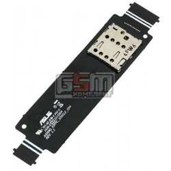 Коннектор SIM-карты для Asus ZenFone 5 (A500KL), для одной SIM-карты, со шлейфом, single sim