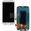 Дисплей для Samsung I747 Galaxy S3, I9300 Galaxy S3, I9305 Galaxy S3, R530, білий, з сенсорним екраном (дисплейний модуль)